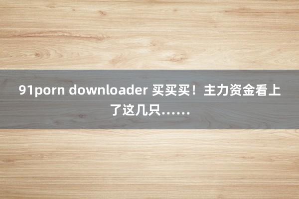 91porn downloader 买买买！主力资金看上了这几只……