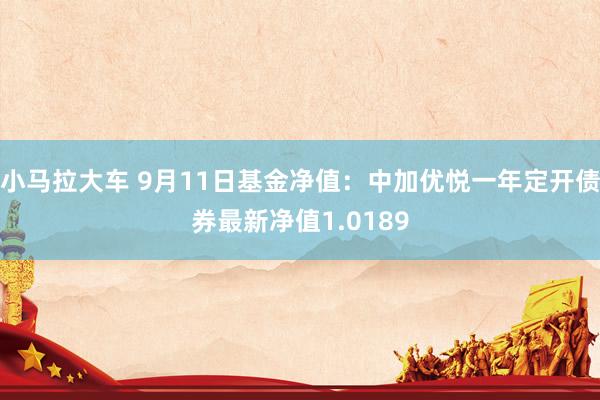 小马拉大车 9月11日基金净值：中加优悦一年定开债券最新净值1.0189