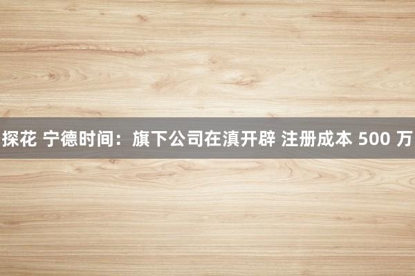 探花 宁德时间：旗下公司在滇开辟 注册成本 500 万