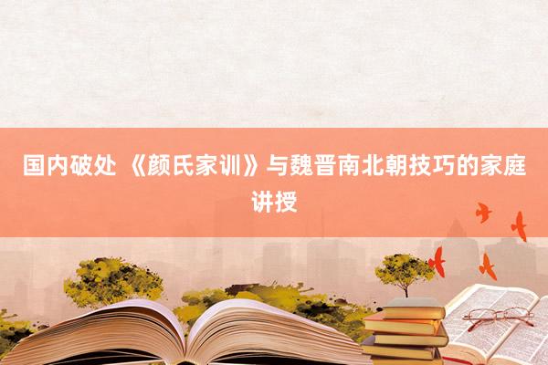 国内破处 《颜氏家训》与魏晋南北朝技巧的家庭讲授