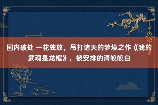 国内破处 一花独放，吊打诸天的梦境之作《我的武魂是龙棺》，被安排的清皎皎白