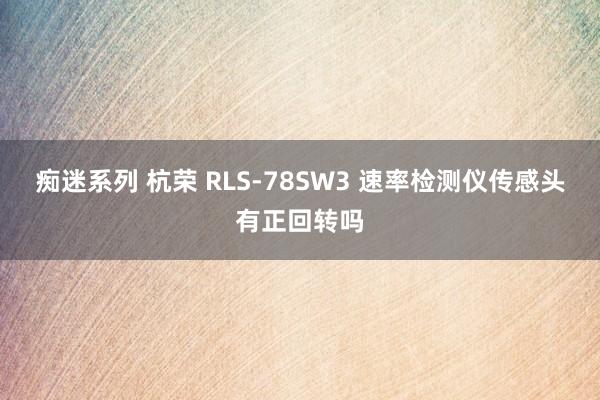 痴迷系列 杭荣 RLS-78SW3 速率检测仪传感头有正回转吗