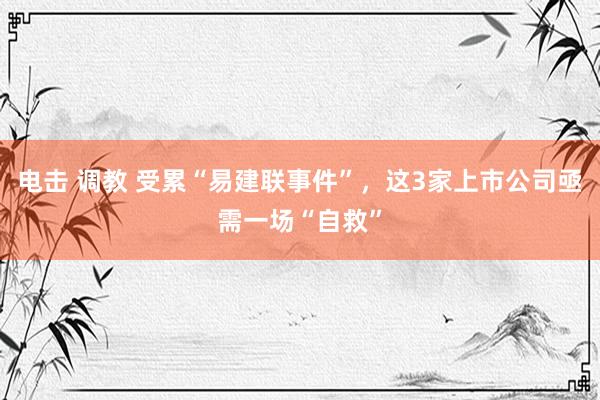 电击 调教 受累“易建联事件”，这3家上市公司亟需一场“自救”