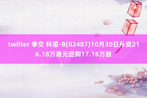 twitter 拳交 科笛-B(02487)10月30日斥资216.18万港元回购17.16万股