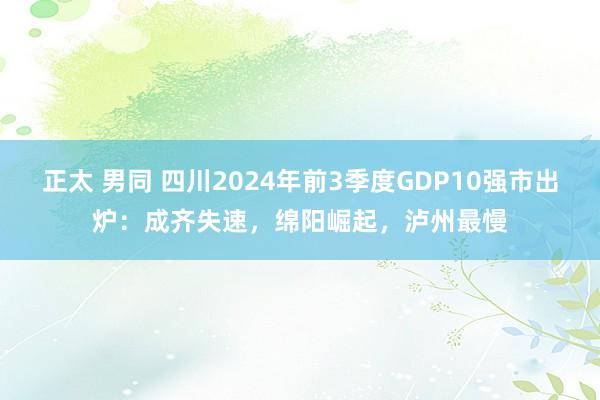 正太 男同 四川2024年前3季度GDP10强市出炉：成齐失速，绵阳崛起，泸州最慢