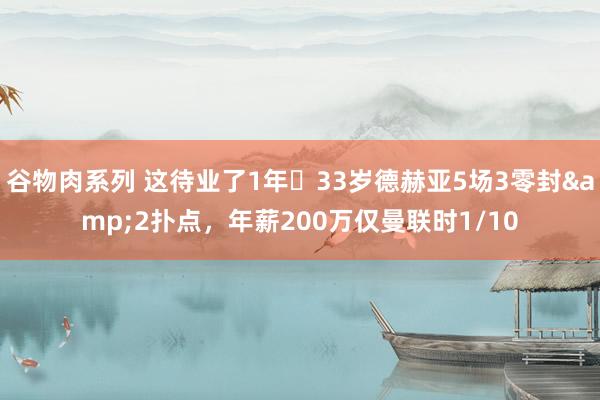 谷物肉系列 这待业了1年❓33岁德赫亚5场3零封&2扑点，年薪200万仅曼联时1/10