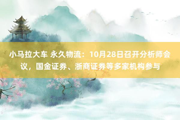 小马拉大车 永久物流：10月28日召开分析师会议，国金证券、浙商证券等多家机构参与