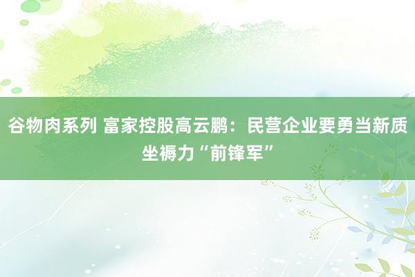 谷物肉系列 富家控股高云鹏：民营企业要勇当新质坐褥力“前锋军”