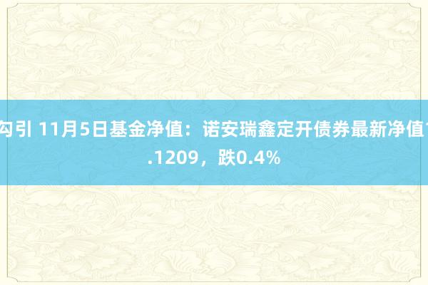 勾引 11月5日基金净值：诺安瑞鑫定开债券最新净值1.1209，跌0.4%