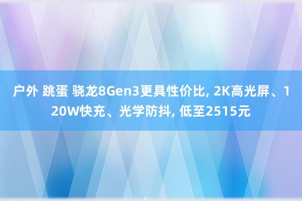 户外 跳蛋 骁龙8Gen3更具性价比， 2K高光屏、120W快充、光学防抖， 低至2515元