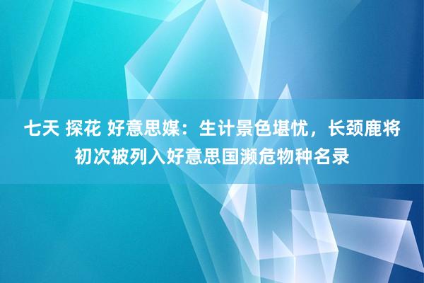 七天 探花 好意思媒：生计景色堪忧，长颈鹿将初次被列入好意思国濒危物种名录