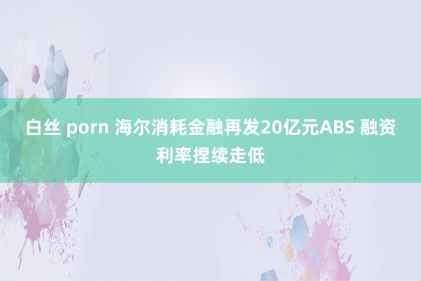 白丝 porn 海尔消耗金融再发20亿元ABS 融资利率捏续走低