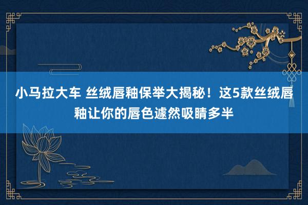 小马拉大车 丝绒唇釉保举大揭秘！这5款丝绒唇釉让你的唇色遽然吸睛多半