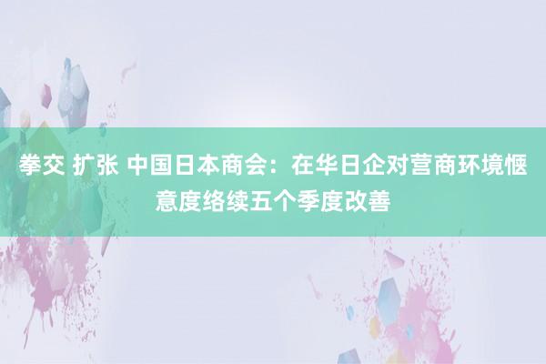 拳交 扩张 中国日本商会：在华日企对营商环境惬意度络续五个季度改善