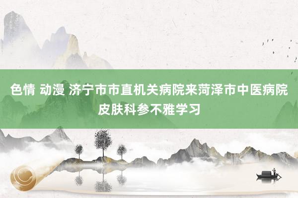 色情 动漫 济宁市市直机关病院来菏泽市中医病院皮肤科参不雅学习