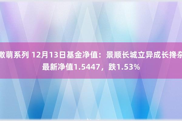 激萌系列 12月13日基金净值：景顺长城立异成长搀杂最新净值1.5447，跌1.53%