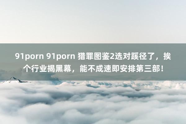 91porn 91porn 猎罪图鉴2选对蹊径了，挨个行业揭黑幕，能不成速即安排第三部！