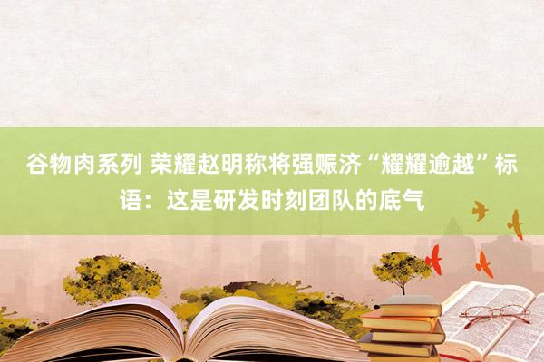 谷物肉系列 荣耀赵明称将强赈济“耀耀逾越”标语：这是研发时刻团队的底气