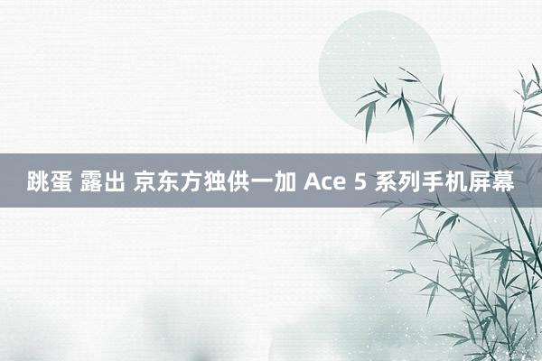 跳蛋 露出 京东方独供一加 Ace 5 系列手机屏幕