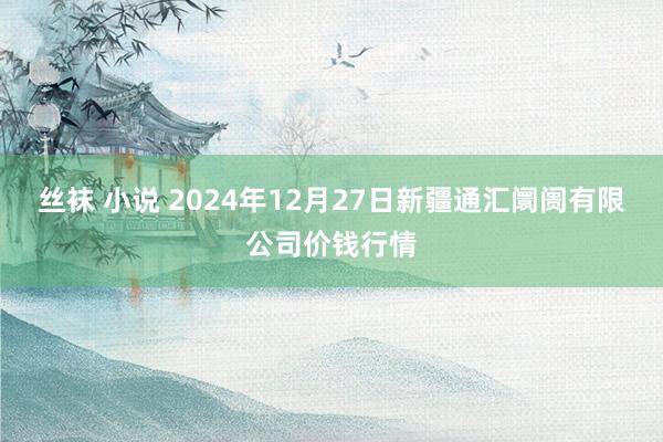 丝袜 小说 2024年12月27日新疆通汇阛阓有限公司价钱行情