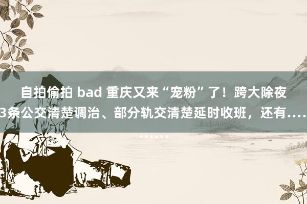 自拍偷拍 bad 重庆又来“宠粉”了！跨大除夜33条公交清楚调治、部分轨交清楚延时收班，还有……