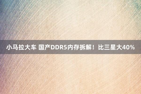 小马拉大车 国产DDR5内存拆解！比三星大40%