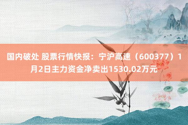 国内破处 股票行情快报：宁沪高速（600377）1月2日主力资金净卖出1530.02万元