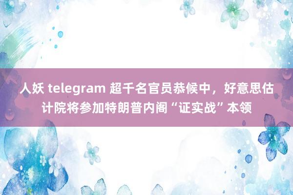 人妖 telegram 超千名官员恭候中，好意思估计院将参加特朗普内阁“证实战”本领