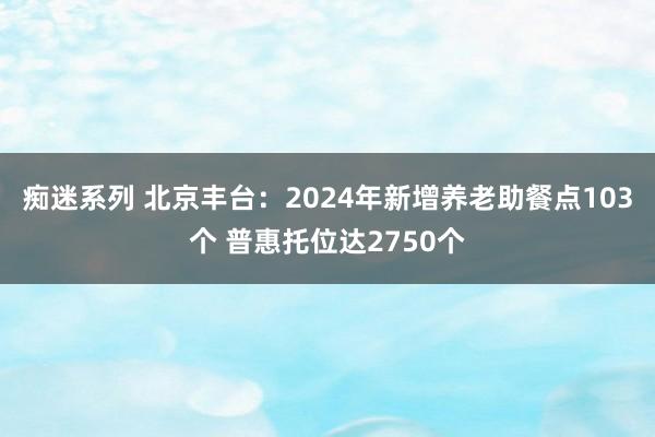 痴迷系列 北京丰台：2024年新增养老助餐点103个 普惠托位达2750个