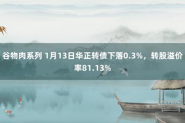 谷物肉系列 1月13日华正转债下落0.3%，转股溢价率81.13%