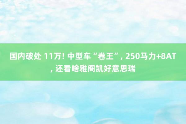 国内破处 11万! 中型车“卷王”， 250马力+8AT， 还看啥雅阁凯好意思瑞